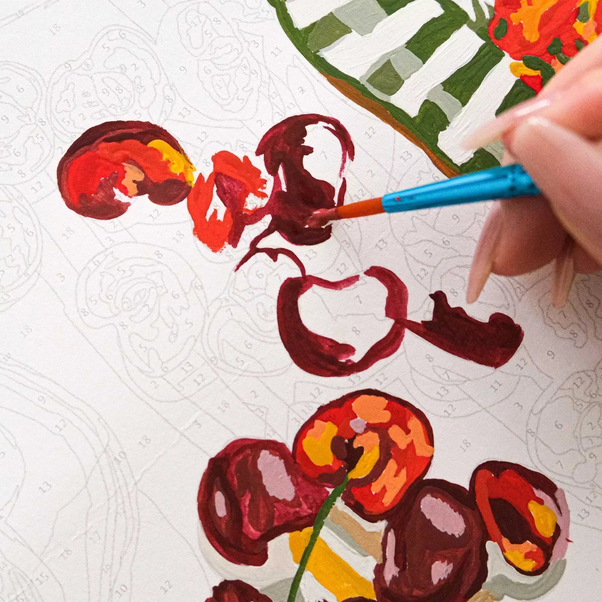 Kit peinture au numéro en cours d'utilisation – Little Green Cocoon