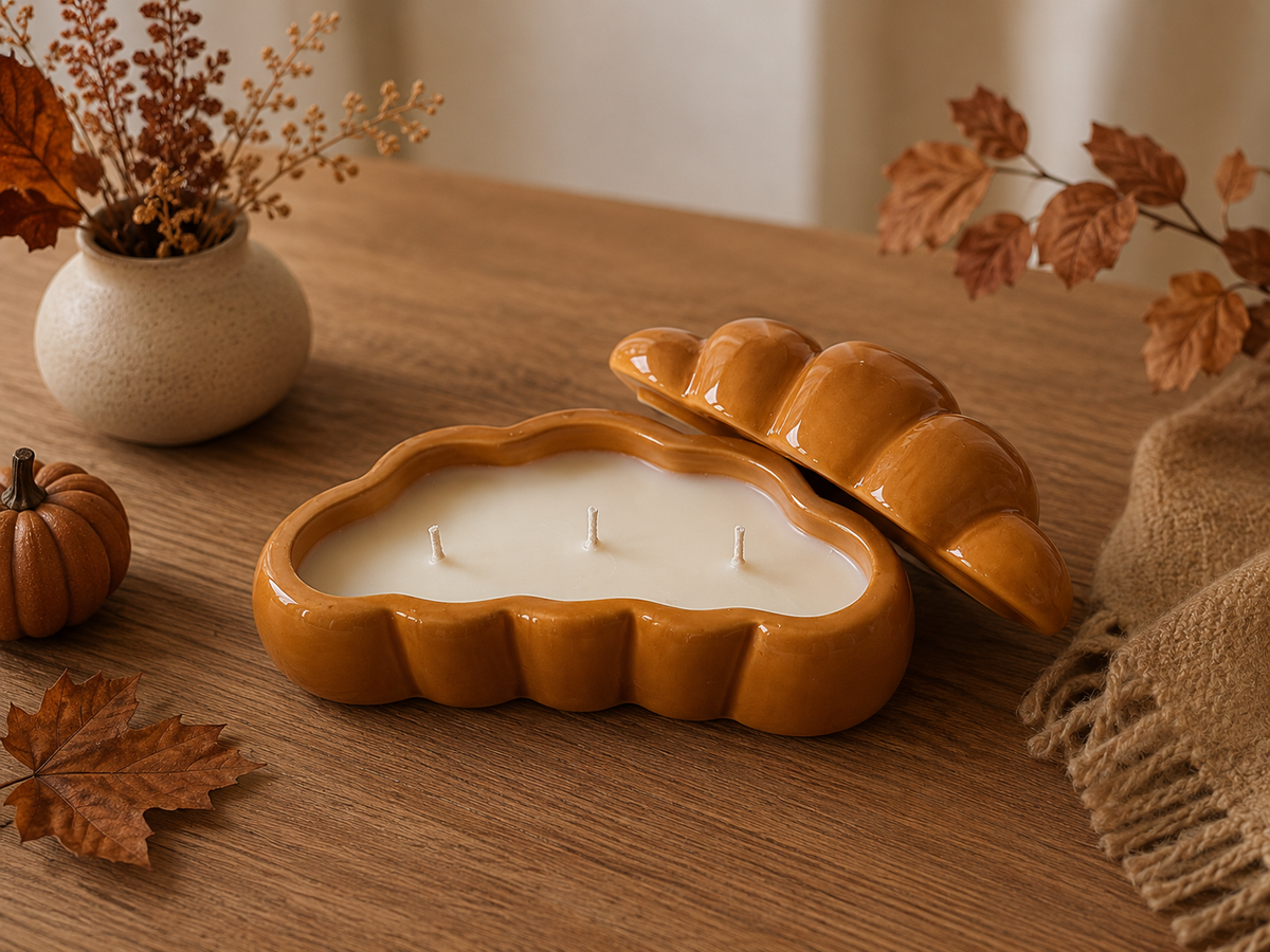 Bougie croissant mymilkycandle senteur avoine miel