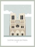 Affiche illustrée Notre-Dame de Paris - Bms création