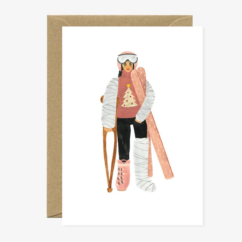 Carte humour Ski Fail Woman – All The Ways to Say – boutique Little Green Cocoon Bordeaux