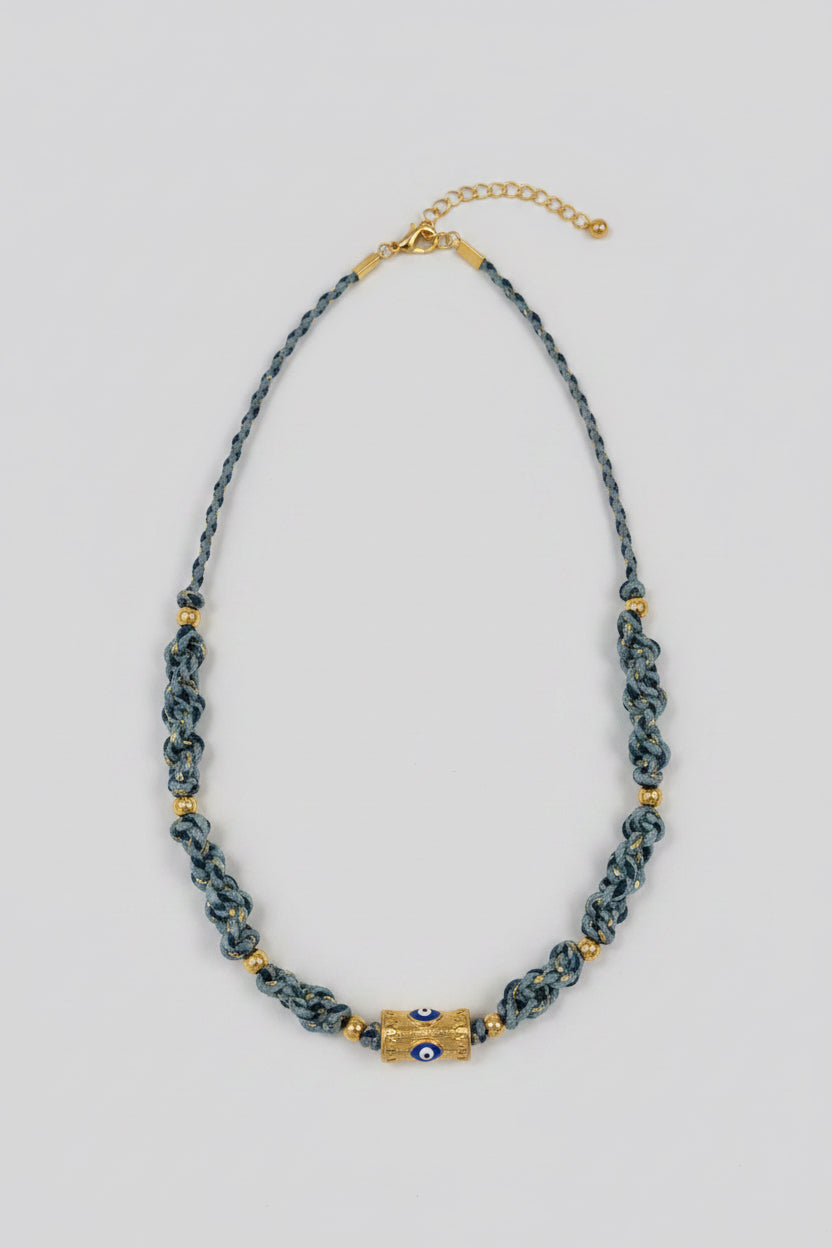 Collier macramé - Bleu marine