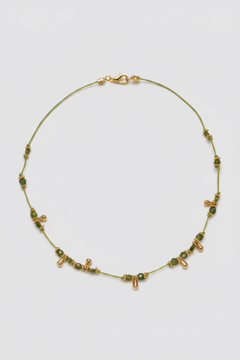 Collier cordon vert