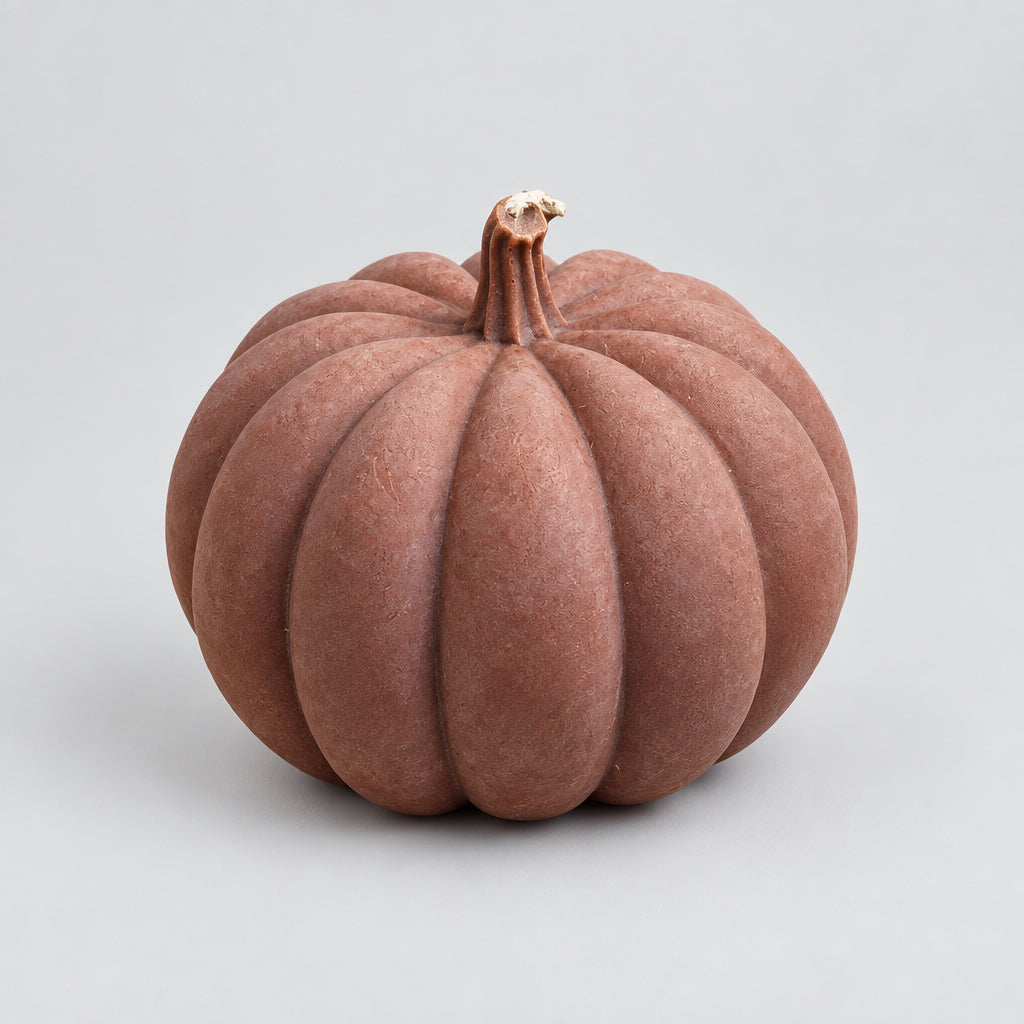 Bougie citrouille grand modèle couleur créme et orange senteur automne gourmand