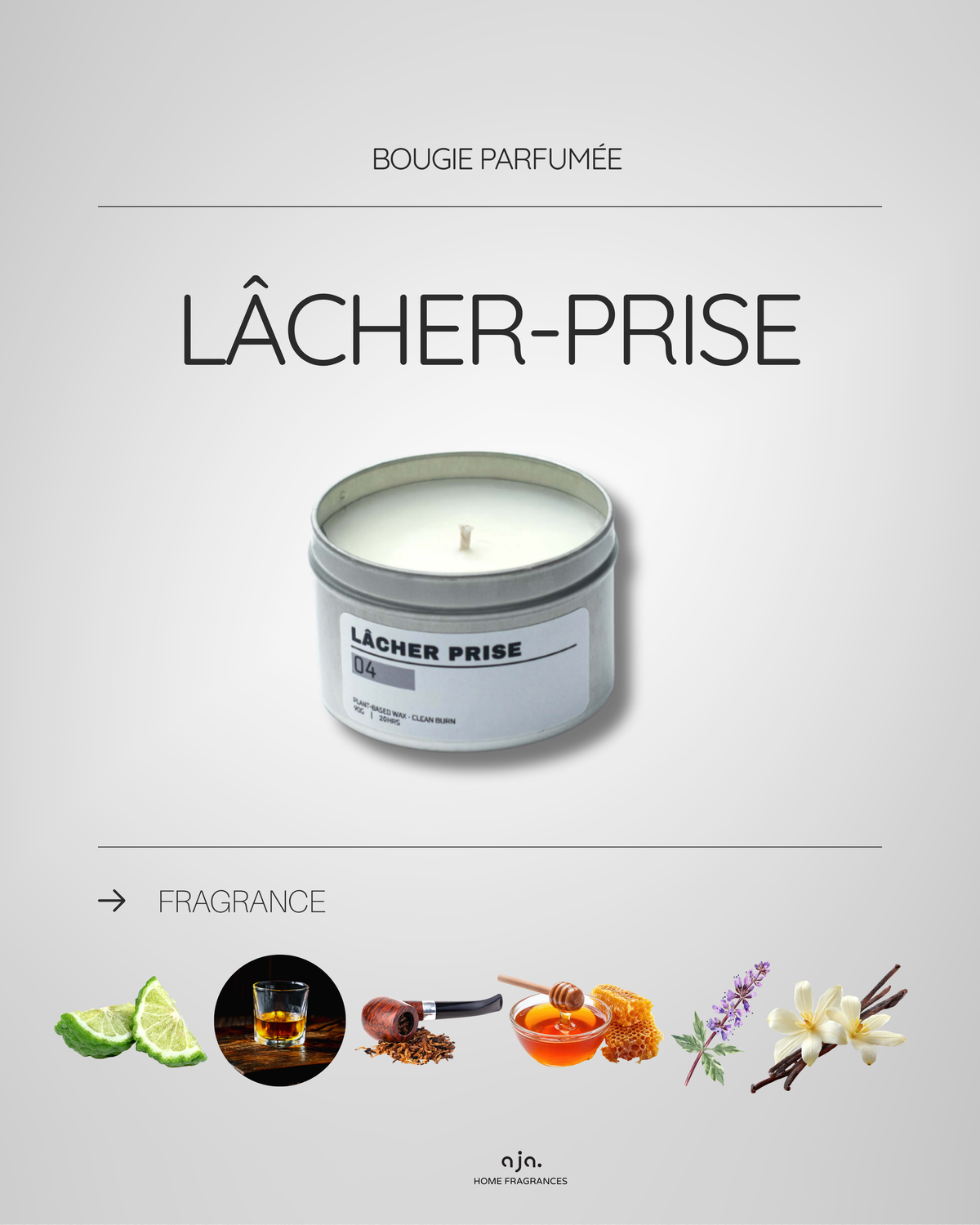Notes olfactives de la bougie Lâcher-Prise - Aja Home Fragrances