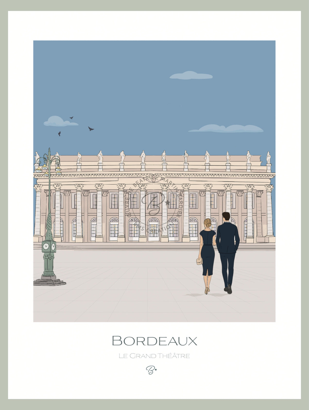 Affiche illustrée Grand Théâtre de Bordeaux - Bms création
