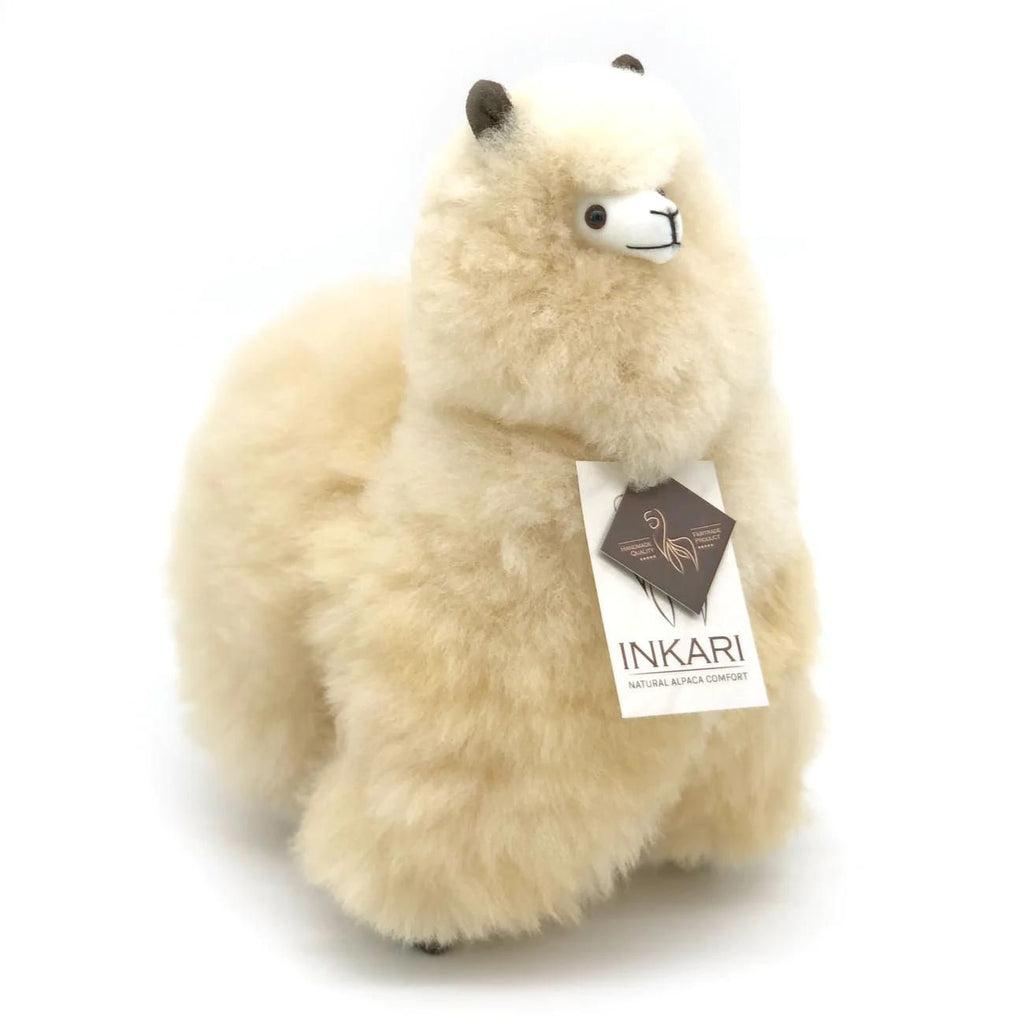 Peluche alpaga Inkari 32cm coloris Blond, vue de face