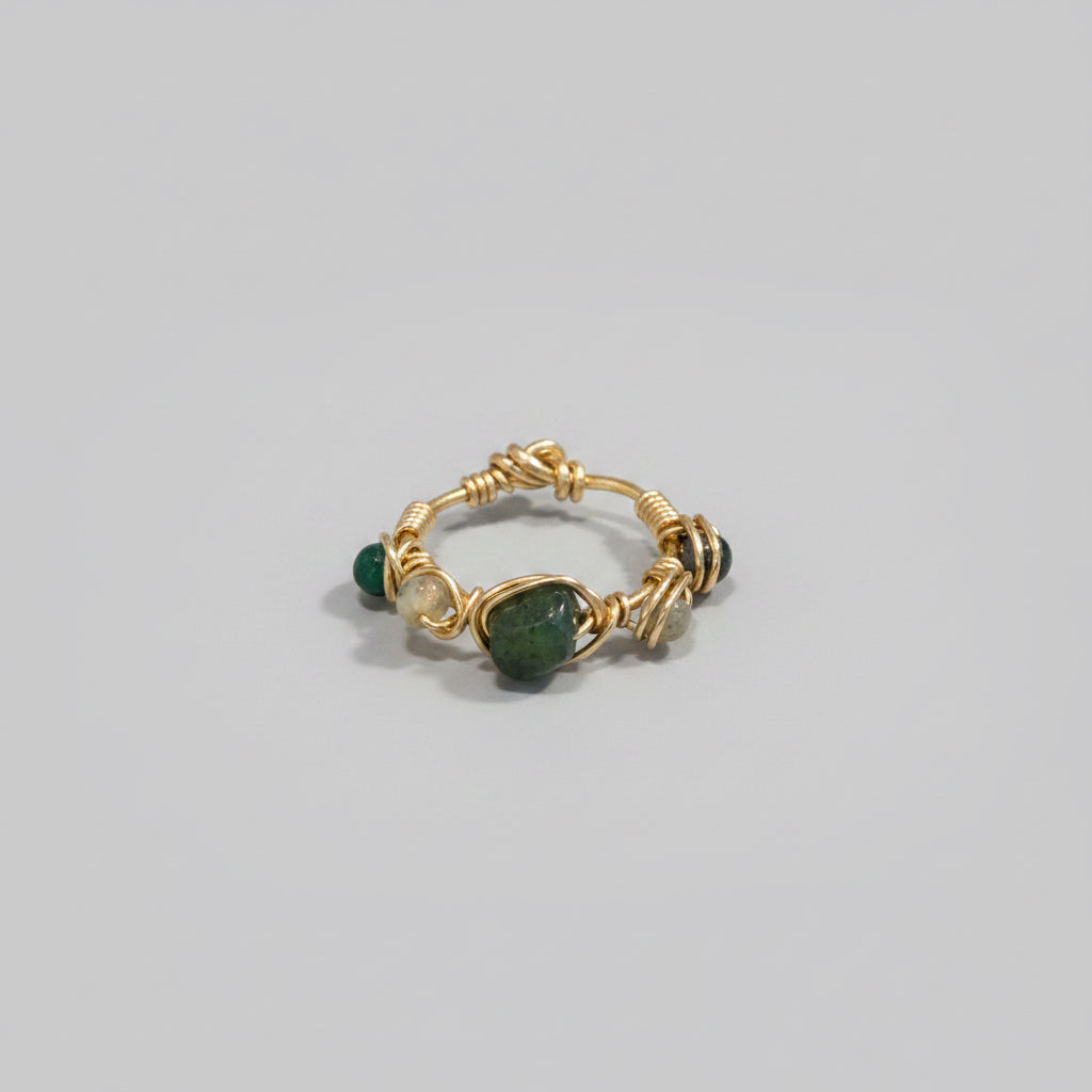 Bague pierres naturelles - Agate Mousse T.50