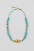 Collier macramé - Bleu turquoise