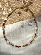 Collier Bangkok ZOUZBIJOUX, hématite dorée et grenat orange naturel