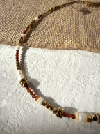 Collier Bangkok ZOUZBIJOUX, zoom facettes grenat orange