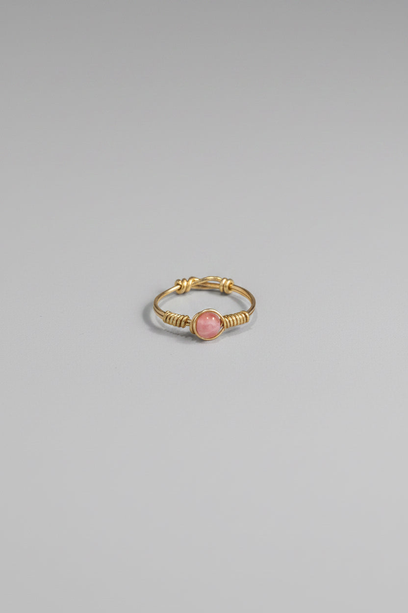 Bague pierres naturelles - Rhodochrosite T.53