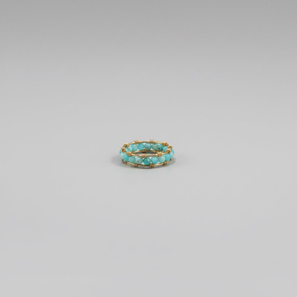 Bague pierres naturelles - Amazonite T.53