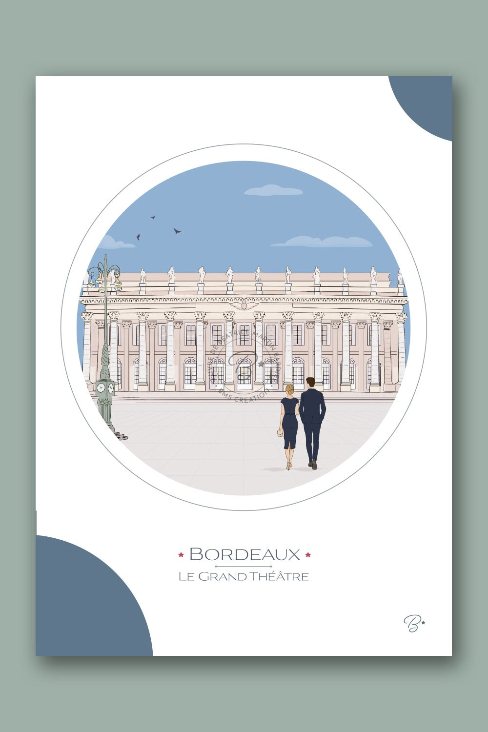 Carte illustrée Grand Théâtre de Bordeaux - Bms création