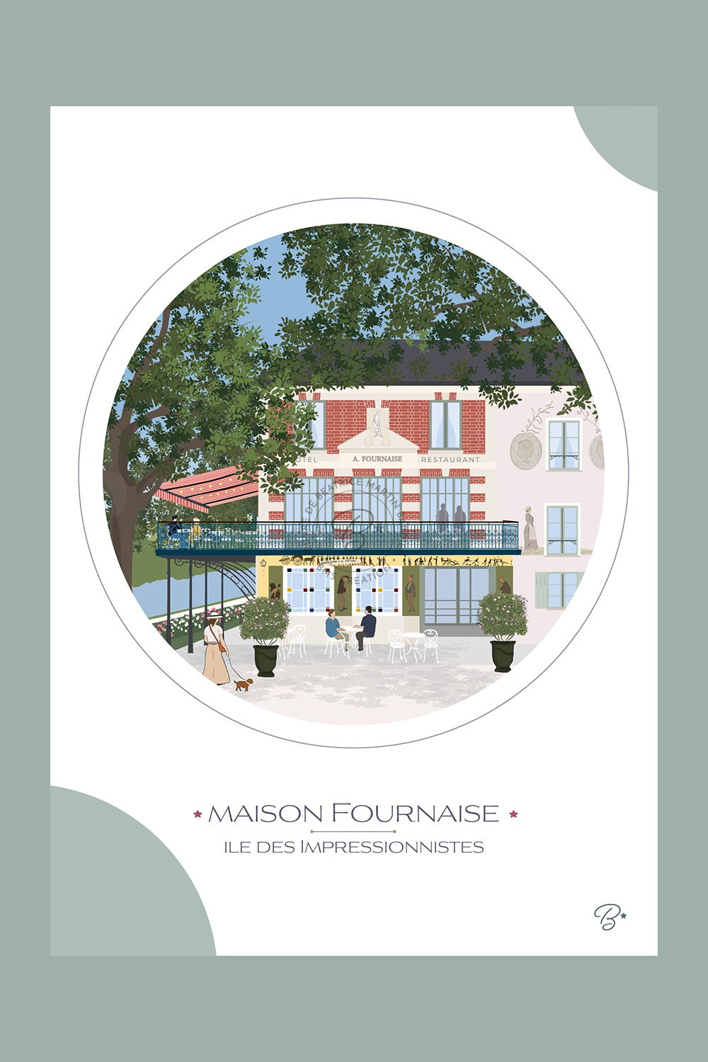 Carte illustrée Maison Fournaise Chatou - Bms création
