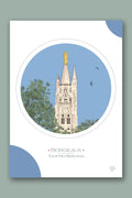 Carte illustrée Tour Pey-Berland Bordeaux - Bms création