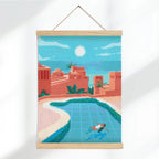 Toile finie du coffret « Petit Diamond – Diamond Painting Tenerife », motif complet avec strass étincelants, avec cadre.