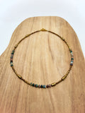 Collier Djerba ZOUZBIJOUX, hématite dorée et agate indienne naturelle