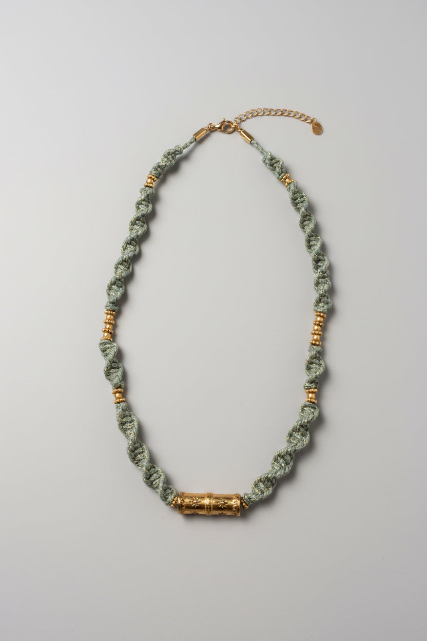 Collier macramé - Vert