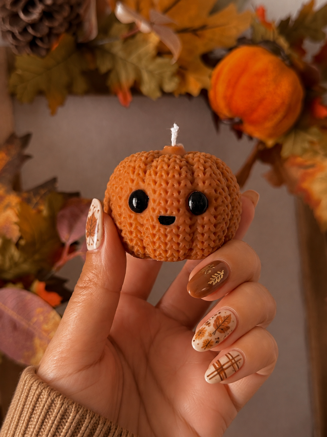 Bougie citrouille tricot mymilkycandle
