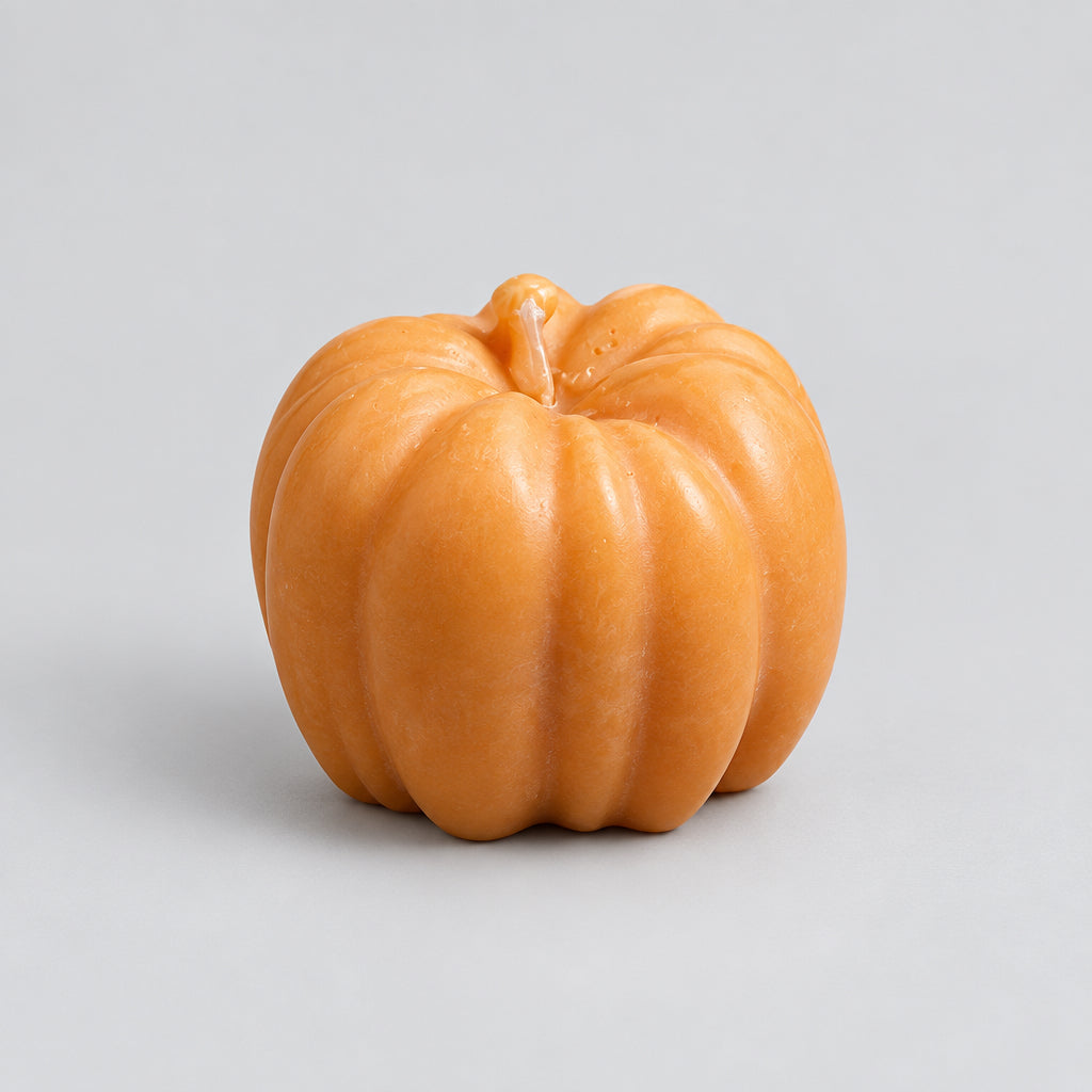 Bougie citrouille petit modèle couleur créme et orange senteur automne gourmand