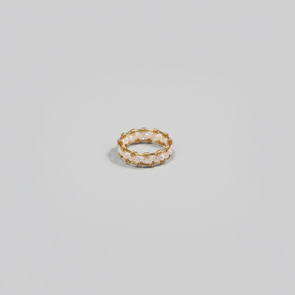 Bague pierres naturelles - Perles d'eau douce T.56