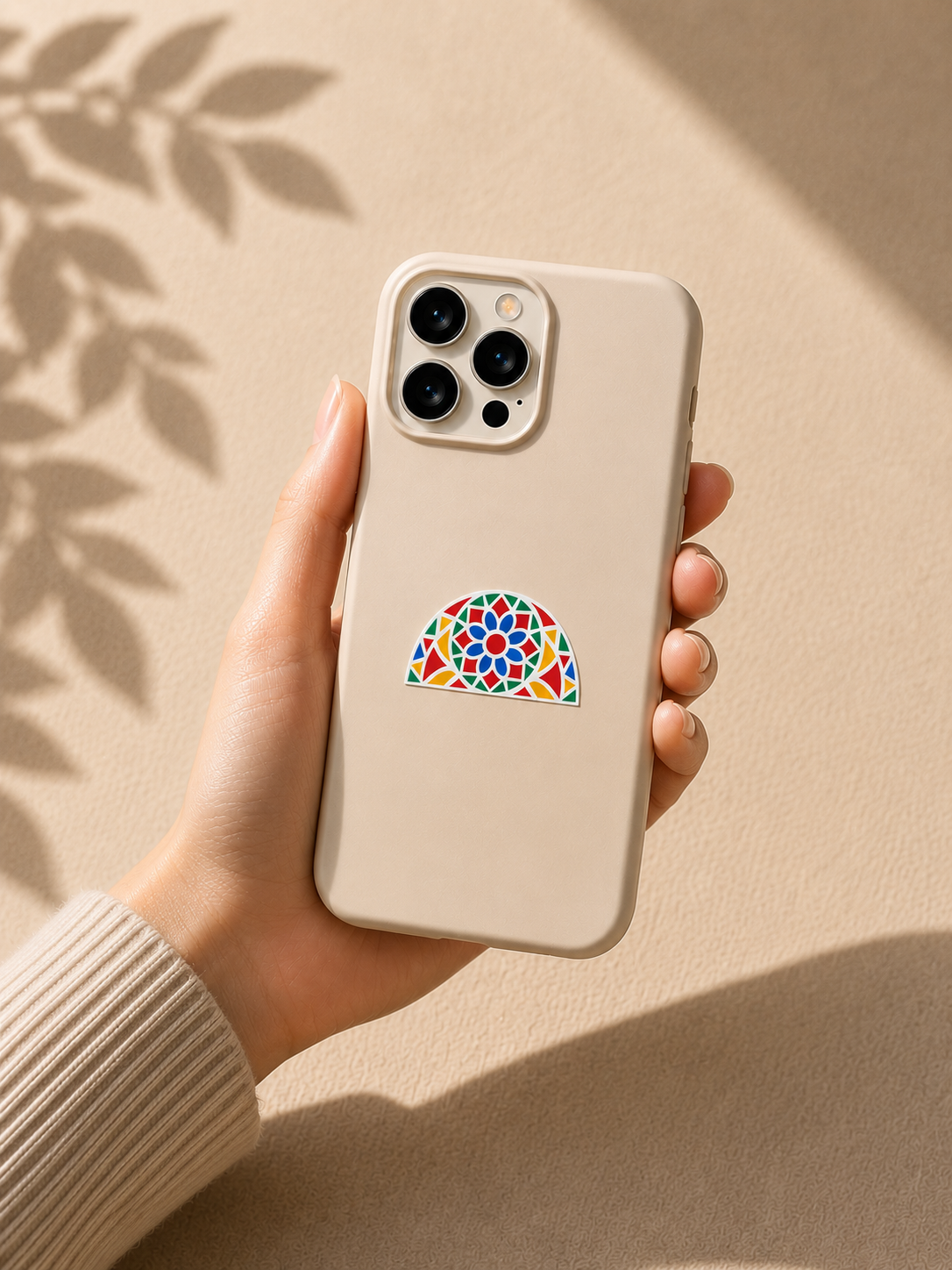Sticker téléphone acier inoxydable zellige andalou - Funounarts