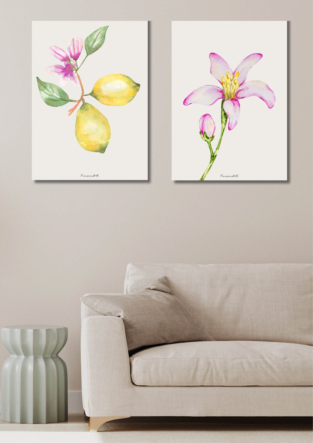 Affiche aquarelle citronnier détail - Funounarts