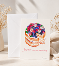 Carte postale anniversaire gâteau aux fruits rouges - Funounarts