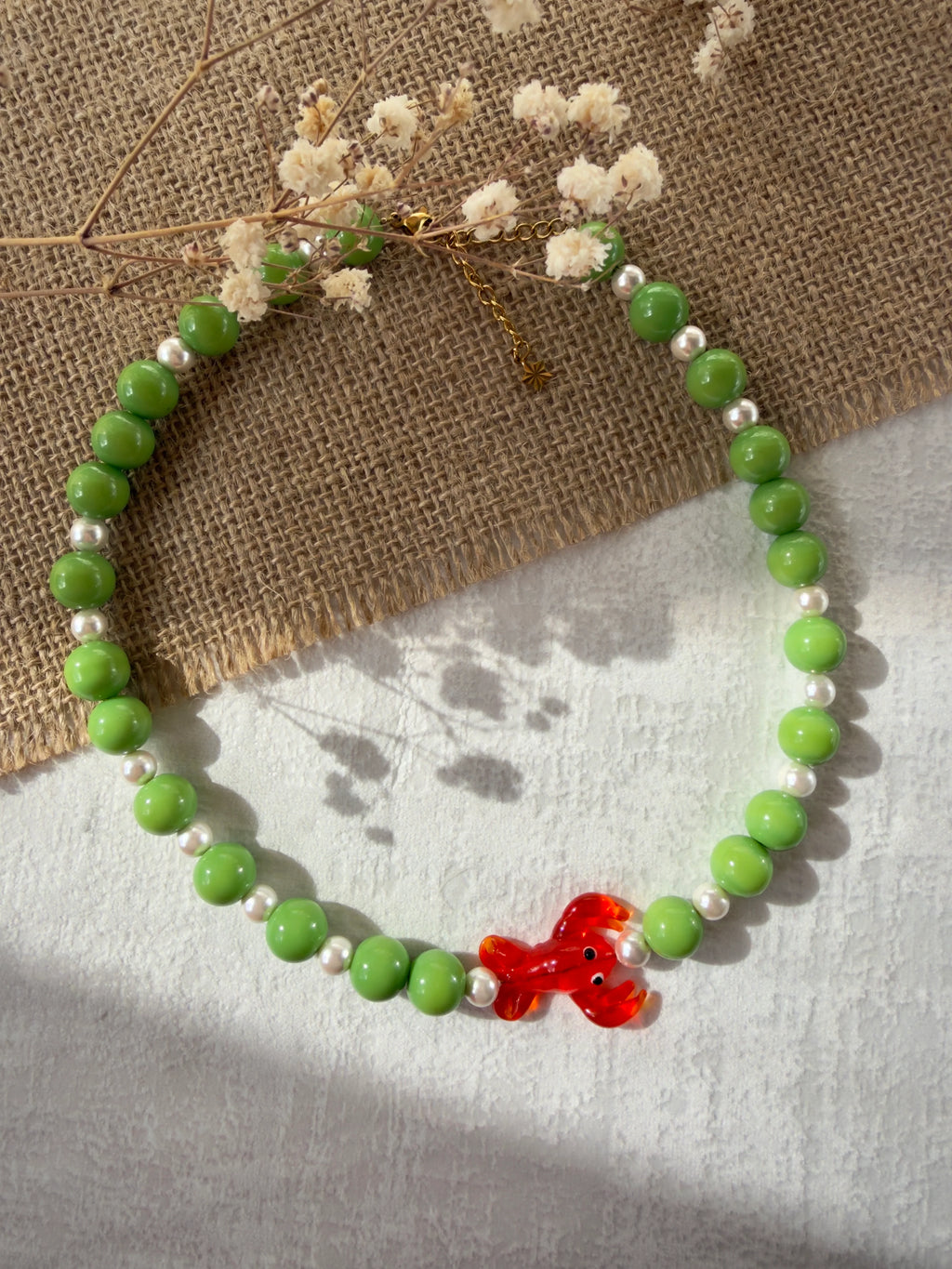 Collier San Francisco ZOUZBIJOUX, homard en verre soufflé