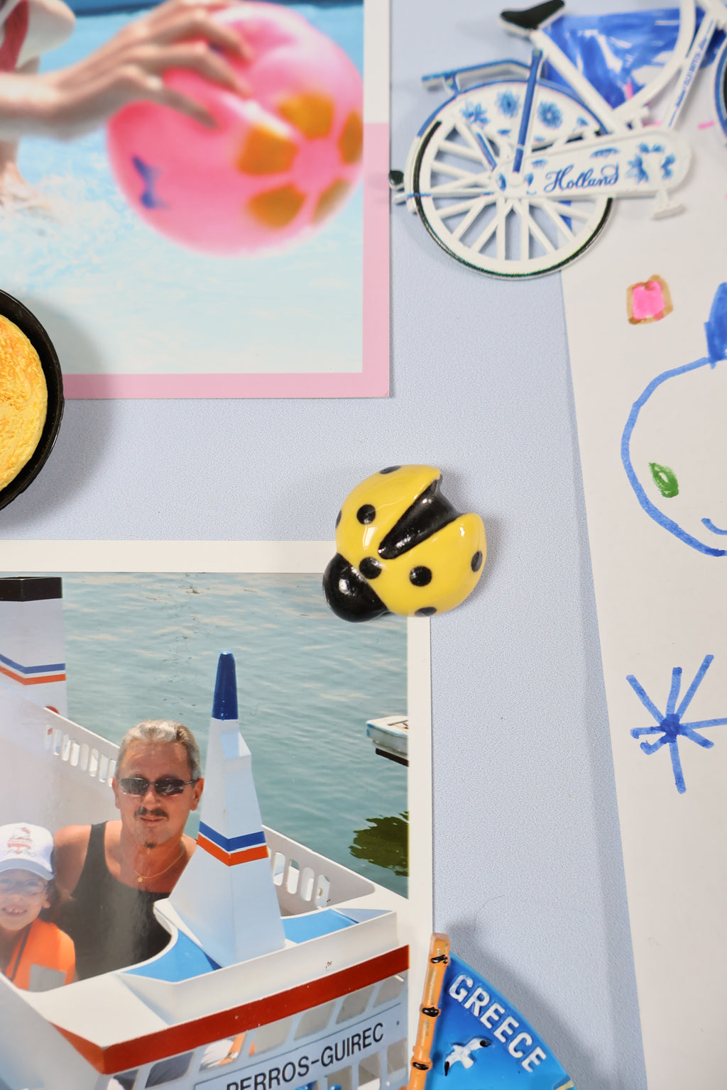 Magnet coccinelle jaune en grès – Éclats de Grès