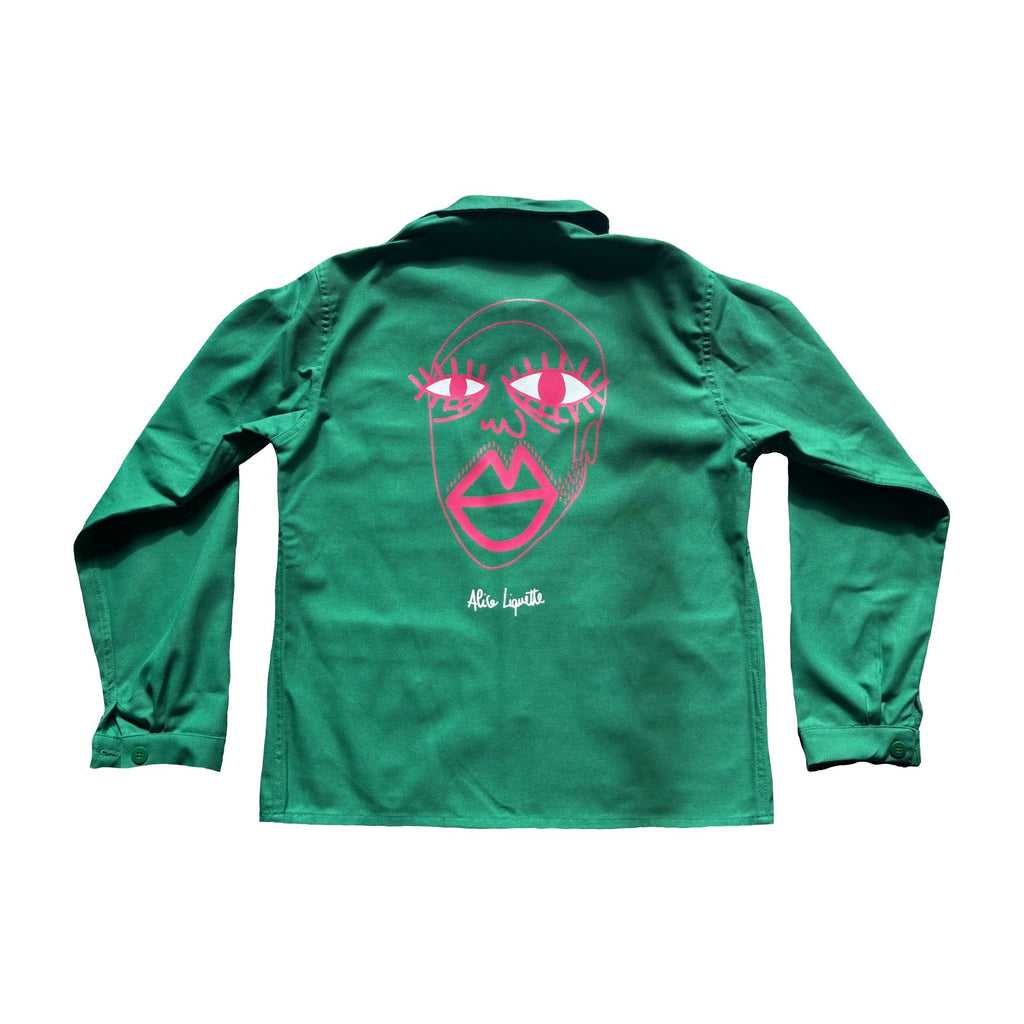Veste de travail — Visage rose (44/L Vert) - Alice Liquette