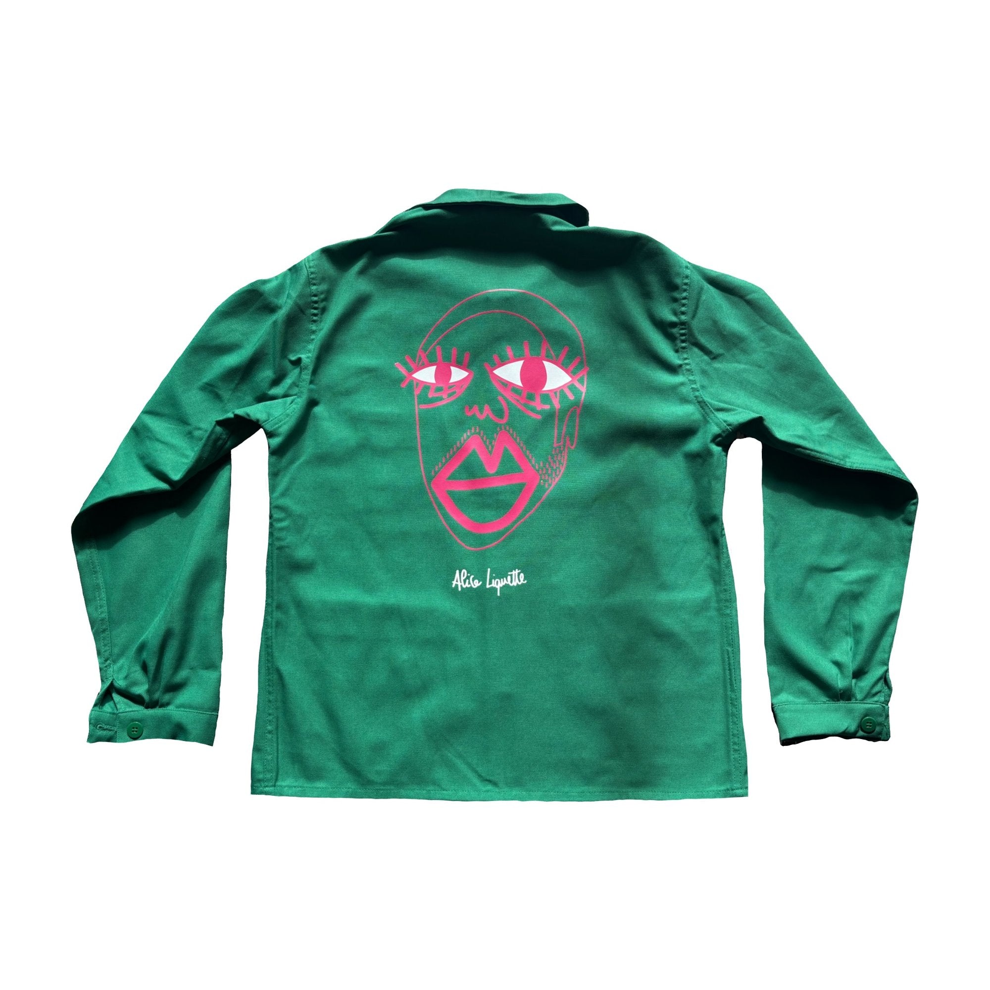 Veste de travail — Visage rose (44/L Vert) - Alice Liquette