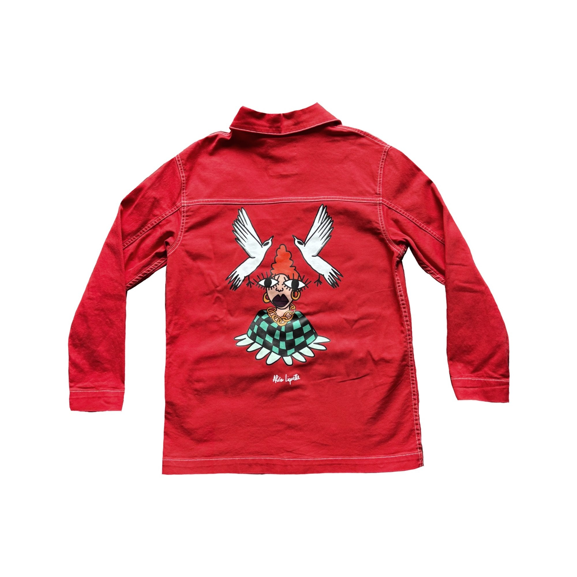 Veste en jean Pull&Bear — Colombes (S Rouge) - Alice Liquette