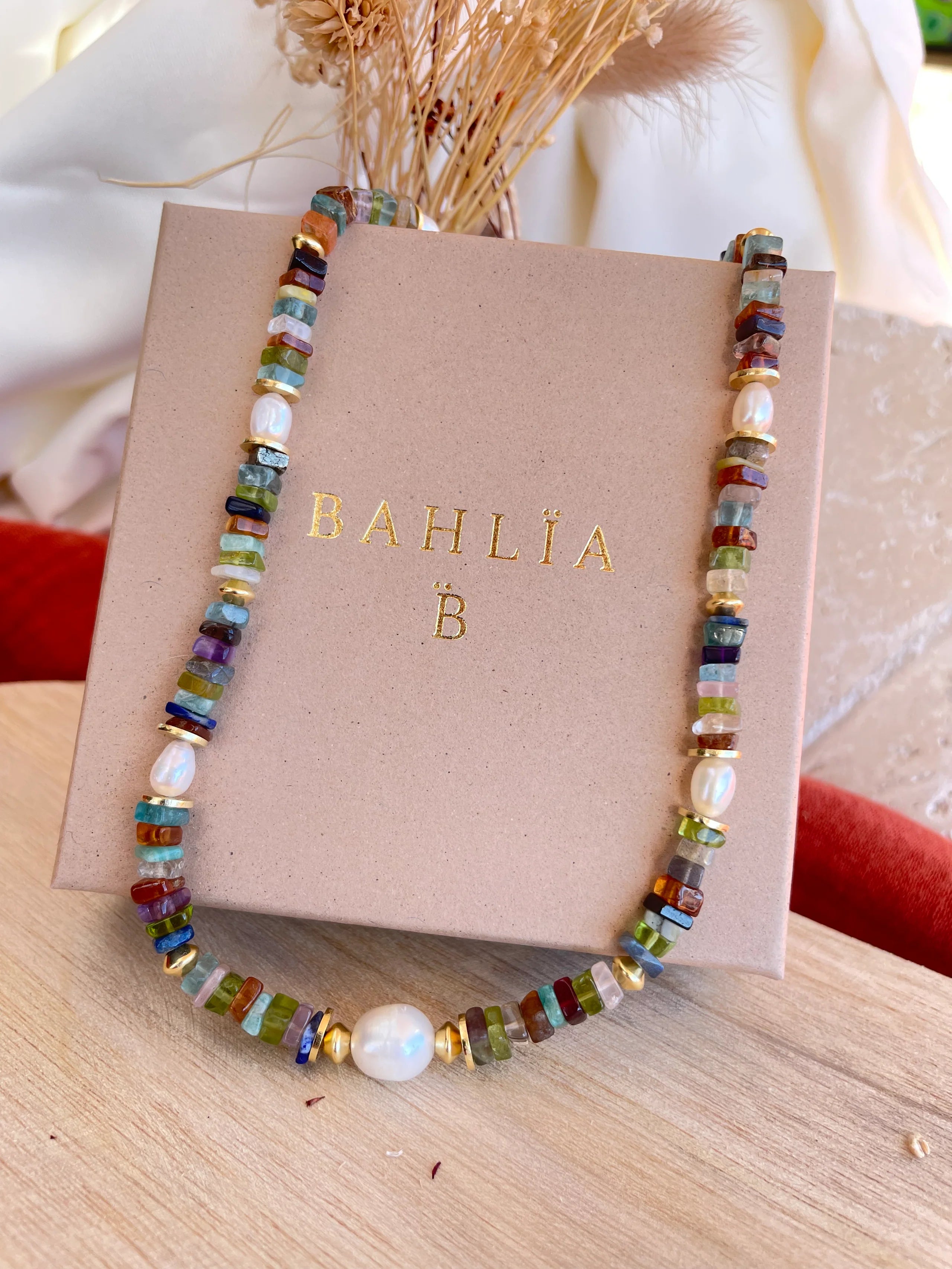 Collier PAO Bahlïa Bijoux, pierres naturelles et perles d'eau douce