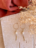 Boucles TEIA Bahlïa Bijoux, créoles et perles d'eau douce plaqué or