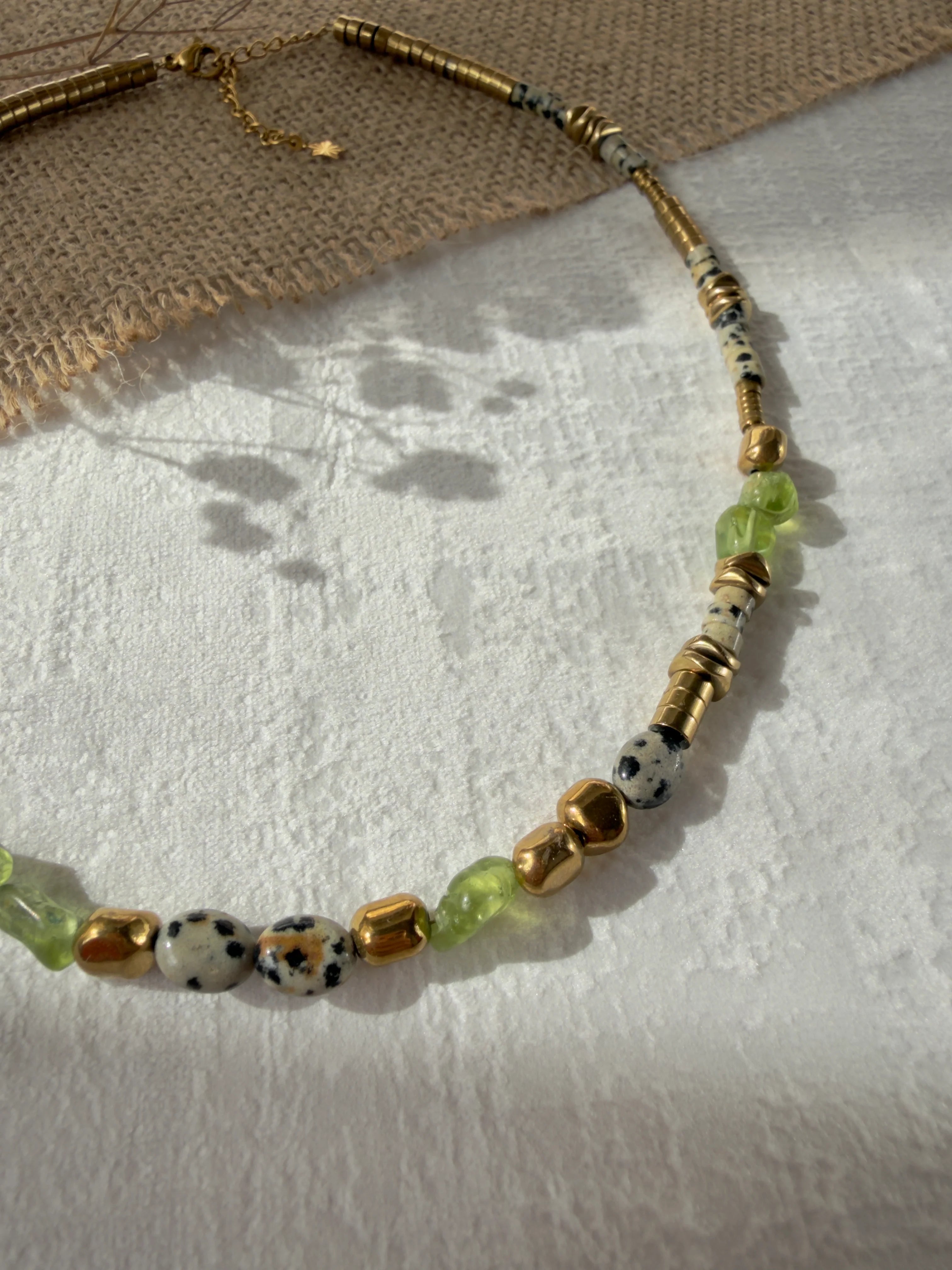 Collier Naples ZOUZBIJOUX, zoom jaspe dalmatien heishi