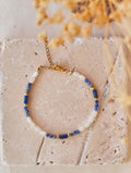 Bracelet PIA bleu Bahlïa Bijoux, sodalite et lapis lazuli plaqué or