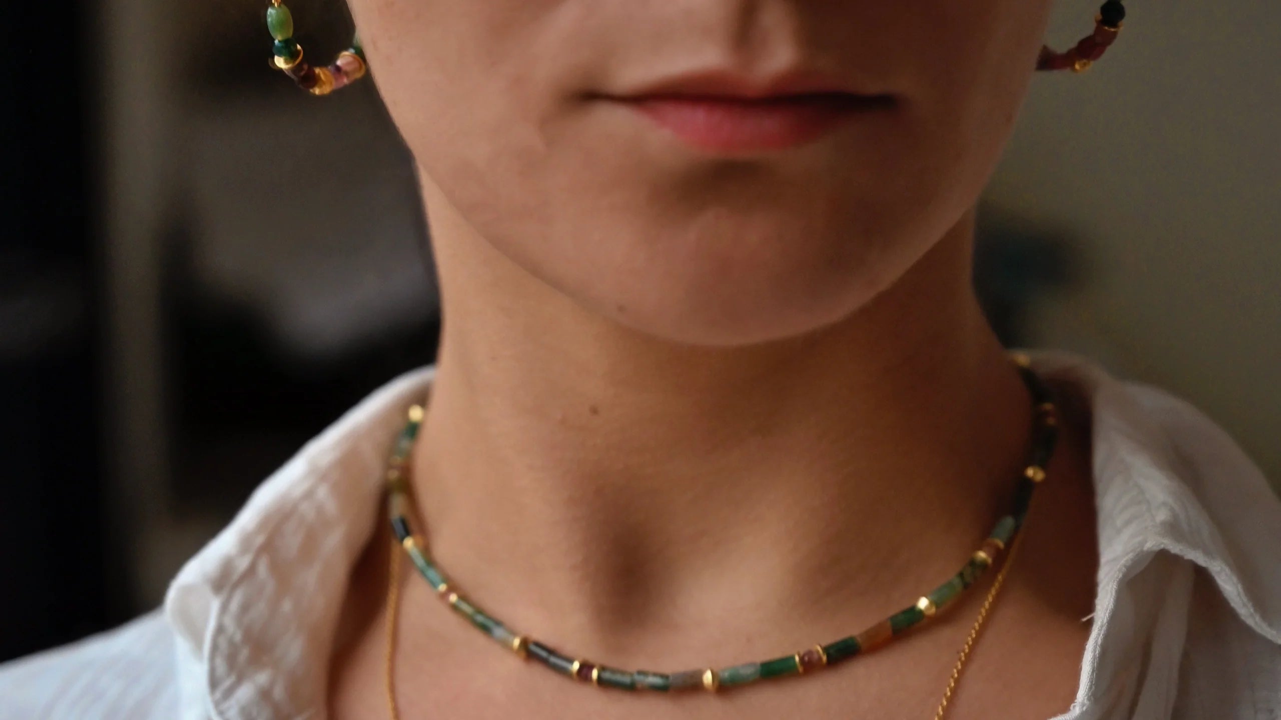 Collier Tissa Bahlïa Bijoux, détail pierres naturelles