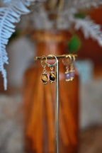 Boucles CAIRO œil de tigre Bahlïa Bijoux, pierre naturelle plaqué or