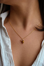 Collier Noor œil de tigre Bahlïa Bijoux, pendentif plaqué or