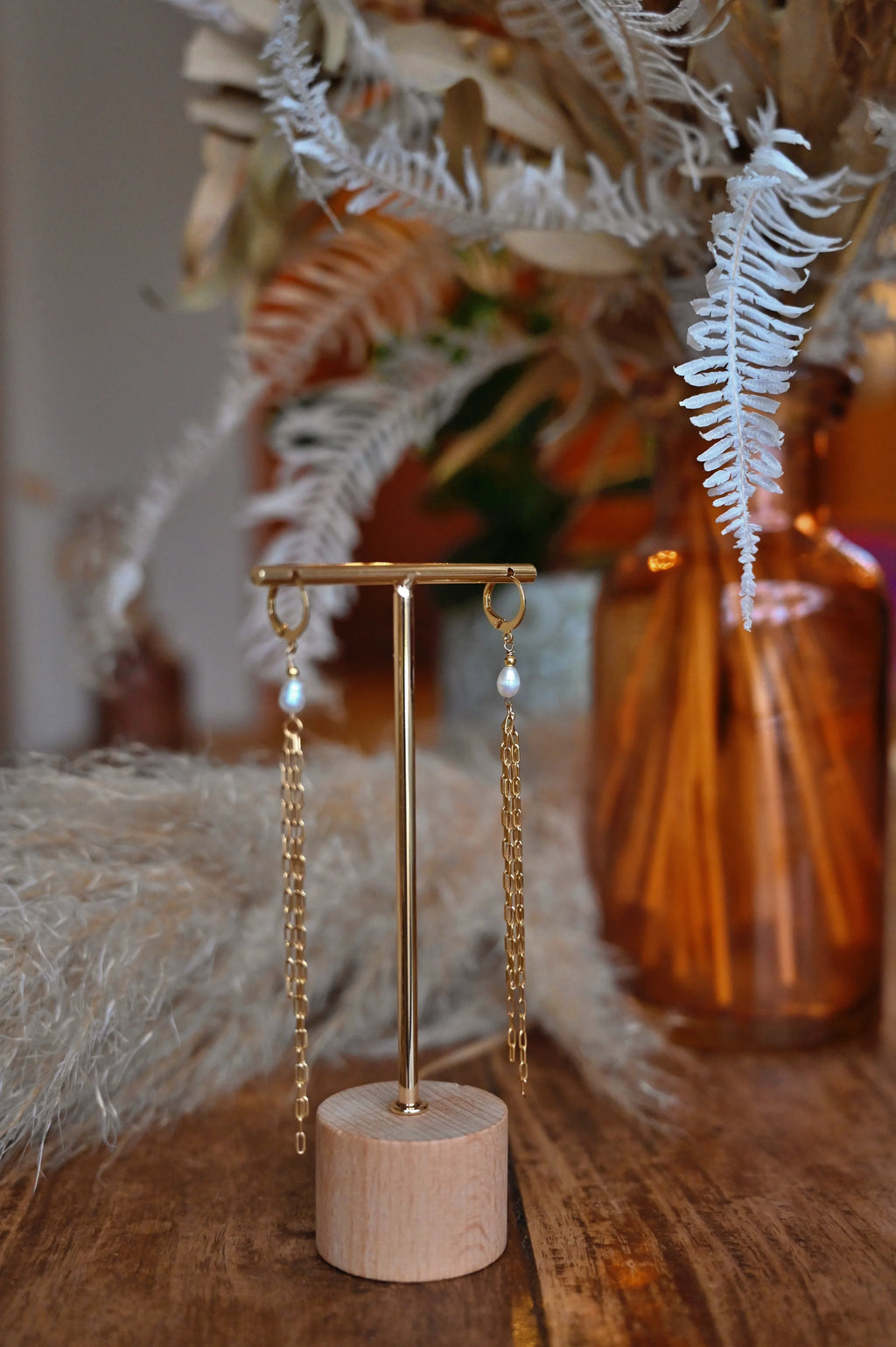 Boucles ASMA Bahlïa Bijoux, détail perle d'eau douce