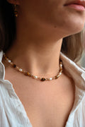 Collier CAIRO œil de tigre Bahlïa Bijoux, perles naturelles plaqué or