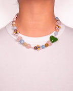 Collier Elsa Marie-Louise Bijoux – détail perles céramique, assemblage artisanal Bali