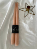 Paire de bougies de table Velours NOUGAT 30cm