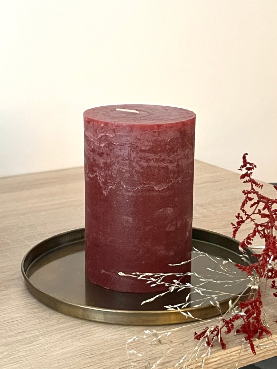 Bougie rustique Bordeaux 11cm