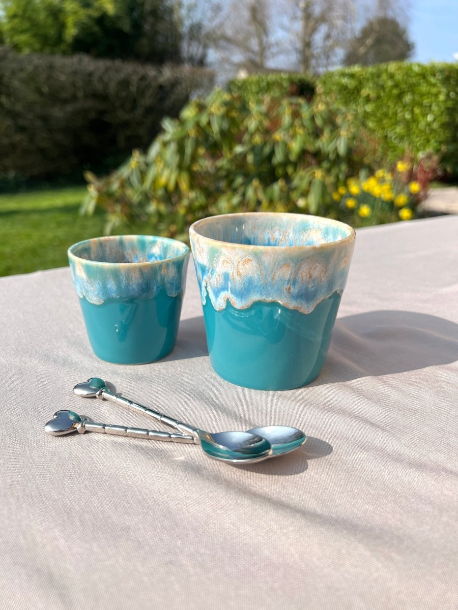 Tasse CAPRICE turquoise format lungo en grès fin - B&Inside