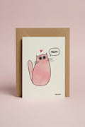 Carte de vœux A6 Chat Rose – Louana Magnin