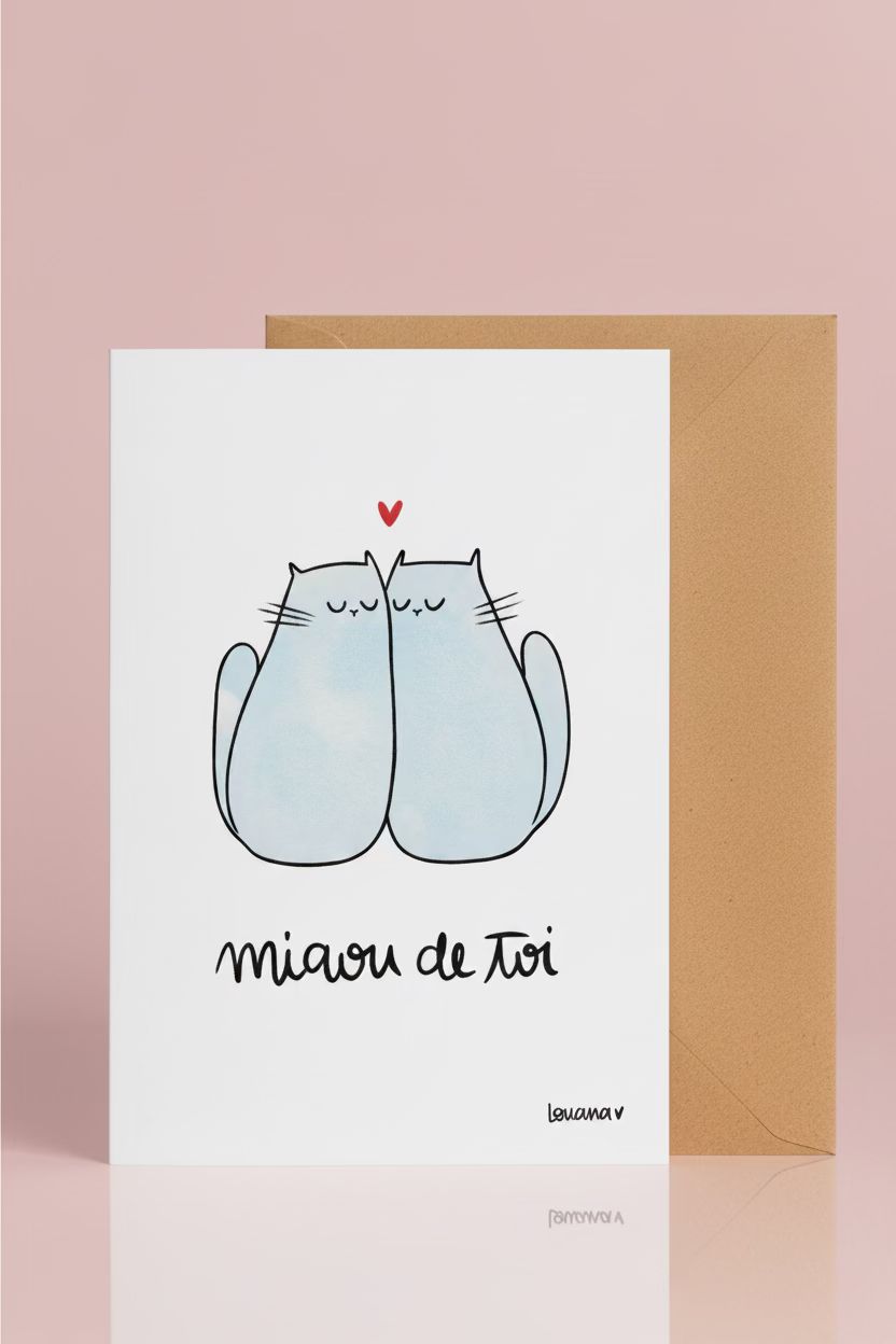 Carte de vœux A6 Miaou de Toi – Louana Magnin