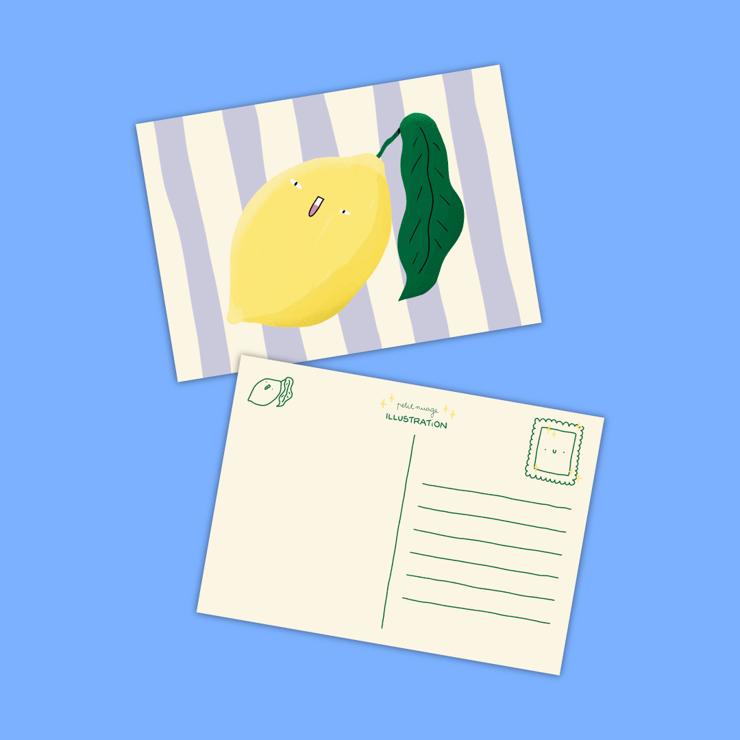 Carte postale Citron joyeux - Petit Nuage