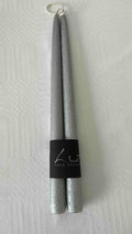 Paire de bougies de table Nocturna silver 30cm